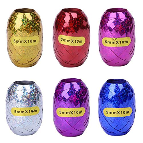 6 Rollen Metallic Luftschlangen, 5mm x 10 m Meter Ballonband, Geschenkbänder, Dekoration Geburtstag Party Deko, Geschenkband Polyband, Ringelband Deko Band für Ballonverschlüsse 6 Rollen Metallic Luftschlangen, 5mm x 10 m Meter Ballonband, Geschenkbänder, Dekoration Geburtstag Party Deko, Geschenkband Polyband, Ringelband Deko Band für Ballonverschlüsse von SAVOSWEET