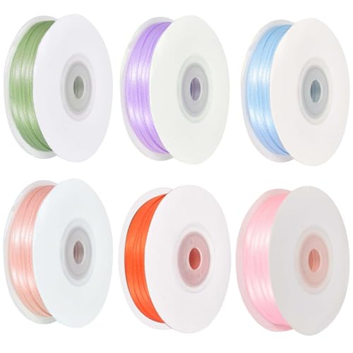6 Stück Satinband, 3mm x 45m Geschenkband, Bunte Bänder, Geschenkbänder, Satinbänder Satin Band, Bänder Schleifenband Stoffband für Heimwerkerkunst Handwerk, Geschenk Verpackung, Schleifen 6 Stück Satinband, 3mm x 45m Geschenkband, Bunte Bänder, Geschenkbänder, Satinbänder Satin Band, Bänder Schleifenband Stoffband für Heimwerkerkunst Handwerk, Geschenk Verpackung, Schleifen von SAVOSWEET