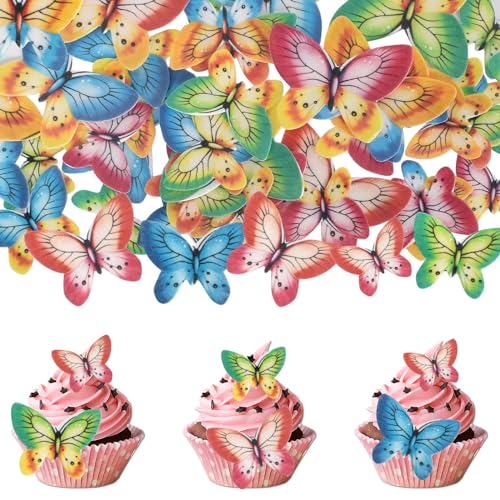 Essbare Cupcake-Aufsätze, Schmetterling, für Hochzeitstorten und Geburtstagspartys, verschiedene Größen und Farben (Stil 2) von SAVOSWEET