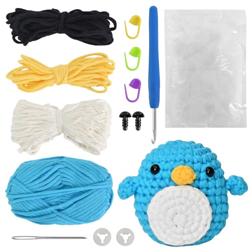 Häkelpaket für Anfänger, Strickset mit Häkelnadeln Süßes Pinguin, DIY-Handwerk für Erwachsene und Kinder, Häckeln Stricken für Anfänger Set mit Häkelnadeln Garn, mit Schritt-für-Schritt-Videos Häkelpaket für Anfänger, Strickset mit Häkelnadeln Süßes Pinguin, DIY-Handwerk für Erwachsene und Kinder, Häckeln Stricken für Anfänger Set mit Häkelnadeln Garn, mit Schritt-für-Schritt-Videos von SAVOSWEET