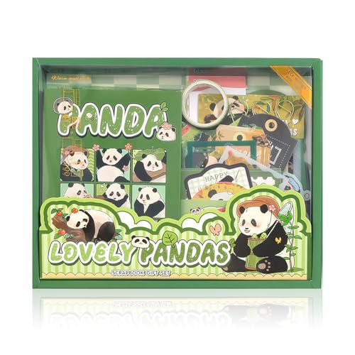 SAVOSWEET Scrapbook Zubehör Set, Panda Scrapbooking Kit für Anfänger, DIY Scrapbook Set mit A6 Notizbuch, Washi Tape, Stickers, Dekoratives Papier, Notizblock, Karten, Accessories SAVOSWEET Scrapbook Zubehör Set, Panda Scrapbooking Kit für Anfänger, DIY Scrapbook Set mit A6 Notizbuch, Washi Tape, Stickers, Dekoratives Papier, Notizblock, Karten, Accessories von SAVOSWEET