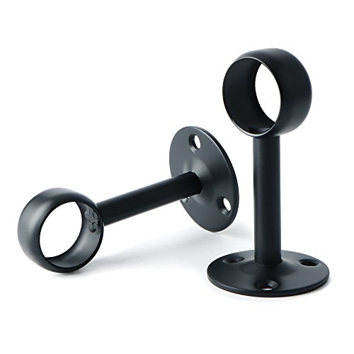 Gardinenstange Halterung, SAYAYO Gardinenstangenhalter Deckenhalterung Schwarz mit Schrauben zur Befestigung von Gardinenstangen an Decken oder Wänden 2 Stück 25mm Durchmesser, EFL4025B-2P-FR Gardinenstange Halterung, SAYAYO Gardinenstangenhalter Deckenhalterung Schwarz mit Schrauben zur Befestigung von Gardinenstangen an Decken oder Wänden 2 Stück 25mm Durchmesser, EFL4025B-2P-FR von SAYAYO