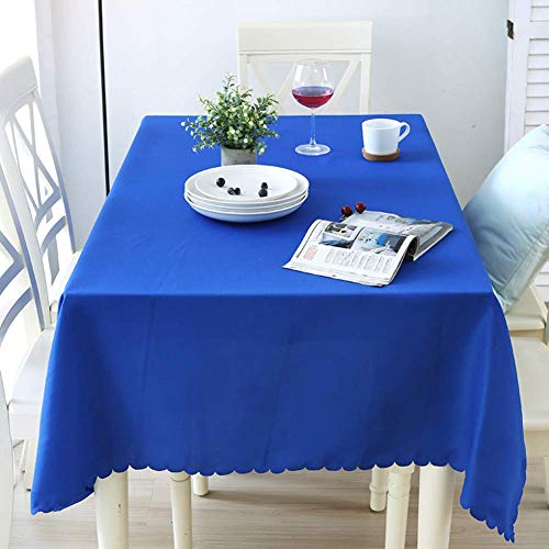 SAZDFY 100% Polyester einfarbige Tischdecke, rechteckige längliche Tischdecke Verdicken Sie den Schutz Tischdekoration Hintergrund Tischdecke-Blau 150x210cm (59x83) von SAZDFY