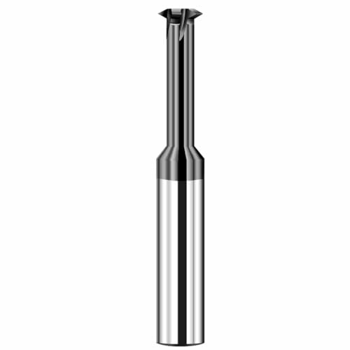 HRC65 hochharter Wolframstahl-Einzelzahn-Gewindefräser, CNC-Legierungsfräser, Schaftdurchmesser 4 mm, Länge 50 mm (Color : For steel, Size : M2*0.4) von SAfweL
