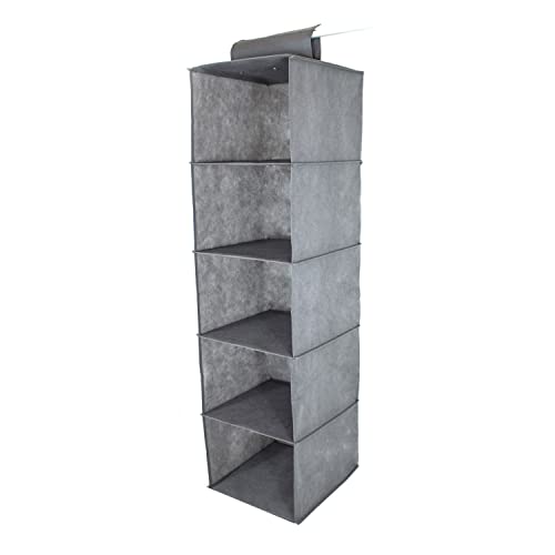 SB Trading Premium Kleiderschrank Organizer hängend aus Stoff - Schrank Hängeregal für Hosen, Pullover & T-Shirt - Hängeaufbewahrung verstärkter Boden - Regal Hängeorganizer Grau (schmal & stabil) SB Trading Premium Kleiderschrank Organizer hängend aus Stoff - Schrank Hängeregal für Hosen, Pullover & T-Shirt - Hängeaufbewahrung verstärkter Boden - Regal Hängeorganizer Grau (schmal & stabil) von SB Trading