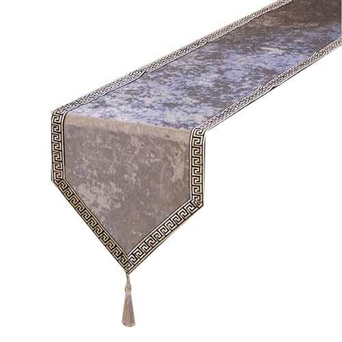 Einfarbiger Tischläufer, Dekoratives Tuch for Schrank, Couchtisch Und Esstisch, Langes Abdecktuch for Tischläufer Und Tischdecke (Color : Gray, CH : 32 * 180cm) von SBCC