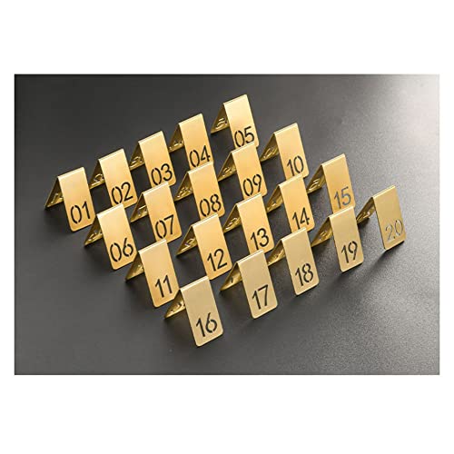 SBCGFY Hohle, doppelseitige Tischnummern 1–20, Schreibtischschilder, Restaurant-Bar, Messing-Tischmarkierung, reservierte Sitzplatzkarte, 1 Stück/65 x 35 mm/(65 * 35mm 10) von SBCGFY