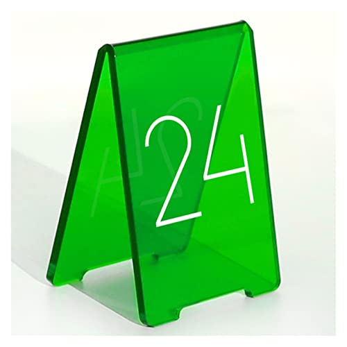 SBCGFY Tischnummern aus Acryl, Tischschilder im V-Stil, 6er-Set Bunte Tischschilder mit Füßen, ideal für rustikale Empfänge, Bankette, Cafés, Restaurants, Ho(Green 19 24) von SBCGFY