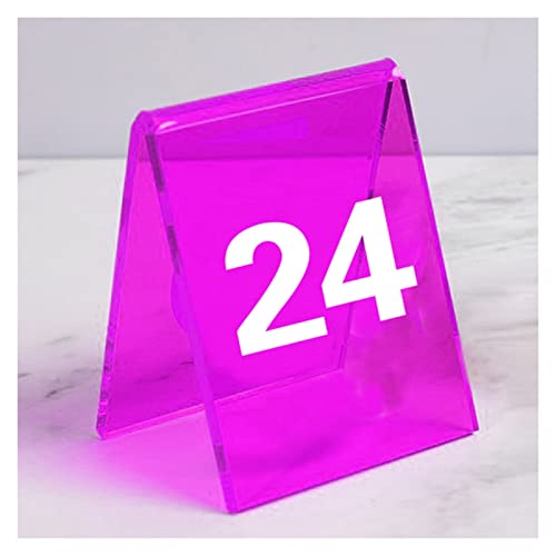 SBCGFY Tischnummern aus Acryl, Tischschilder im Zeltstil, 6er-Set Bunte Tischschilder, ideal für rustikale Empfänge, Bankette, Cafés, Restaurants, Hotels(Purple 19 24) von SBCGFY
