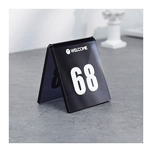 Zelt-Tischnummern, 10 Stück, Acryl, Kalligraphie, Event-Duschschild, personalisierbar, modern, Tischnummer/transparent/81–90(Transparent Black 41 50) von SBCGFY