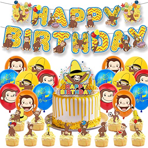 30PCS Monkeys Geburtstagsparty Dekorationen, Affe Geburtstagsparty Dekorationen Geburtstag, Kindergeburtstag Affe Party Dekorationen, Geburtstagsdekorationen Themenparty von SBJJGQIS