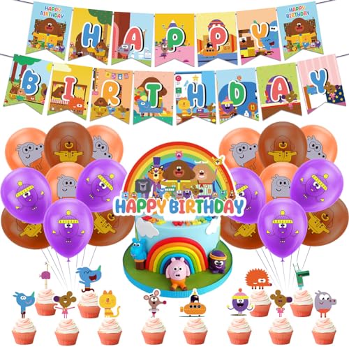 SBJJGQIS 32 Stück Duggee Geburtstag Deko,Duggee Geburtstag Party Dekoration Mit Banner Luftballons Cake Topper Kuchen-Topper Für Jungen Duggee Fans Geburtstag Partyzubehör von SBJJGQIS