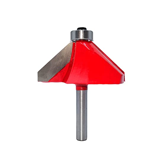 SBJKLYRN, Trend-Fräser – 1/4-Zoll-Schaft, 45-Grad-Fasenkantenformfräser mit oberem Lager, Wolframkarbid-Fasenfräser ，Router-Bits(1in) von SBJKLYRN