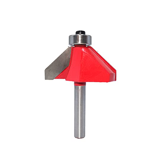 SBJKLYRN, Trend-Fräser – 1/4-Zoll-Schaft, 45-Grad-Fasenkantenformfräser mit oberem Lager, Wolframkarbid-Fasenfräser ，Router-Bits(3/4in) von SBJKLYRN