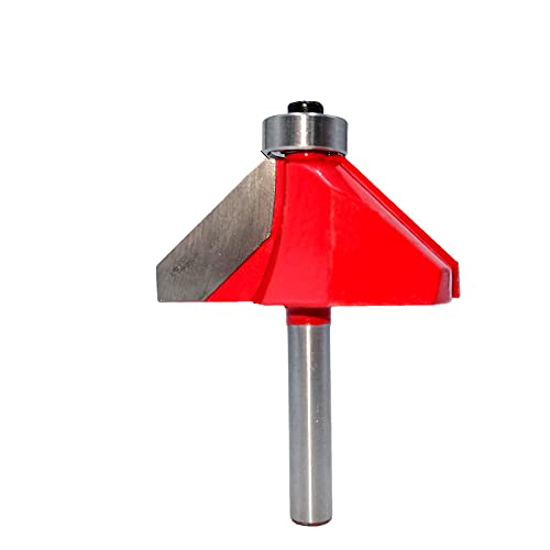 SBJKLYRN, Trend-Fräser – 1/4-Zoll-Schaft, 45-Grad-Fasenkantenformfräser mit oberem Lager, Wolframkarbid-Fasenfräser ，Router-Bits(7/8in) von SBJKLYRN