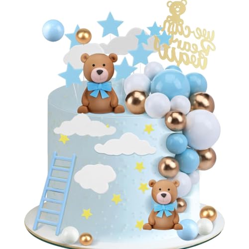 24 PCS Teddybär Kuchen Dekoration Kuchen Deko Mädchen Tortendeko Blau&Gold Babyparty Torten Deko DIY Tortendeko Hochzeit für Hochzeit Hochzeitstag Geburtstag Babyparty 24 PCS Teddybär Kuchen Dekoration Kuchen Deko Mädchen Tortendeko Blau&Gold Babyparty Torten Deko DIY Tortendeko Hochzeit für Hochzeit Hochzeitstag Geburtstag Babyparty von SBOACXC
