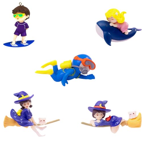 Schwimmende Aquarium-Dekorationen, 5 Stück niedlicher Kleiner Taucher,Hexe Cake Topper Niedlich Hexe Action Figuren, für Schreibtisch-Ornamente, Auto-Dekoration, Aquarium-Zubehör, Dekorationen Schwimmende Aquarium-Dekorationen, 5 Stück niedlicher Kleiner Taucher,Hexe Cake Topper Niedlich Hexe Action Figuren, für Schreibtisch-Ornamente, Auto-Dekoration, Aquarium-Zubehör, Dekorationen von SBOACXC