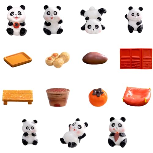 Panda Figuren,12 stuck Panda Figuren Set Niedliche Kuchen Topper Mini Dekoration Handwerk Kuchendekoration für Kinder Party Deko von SBOACXC
