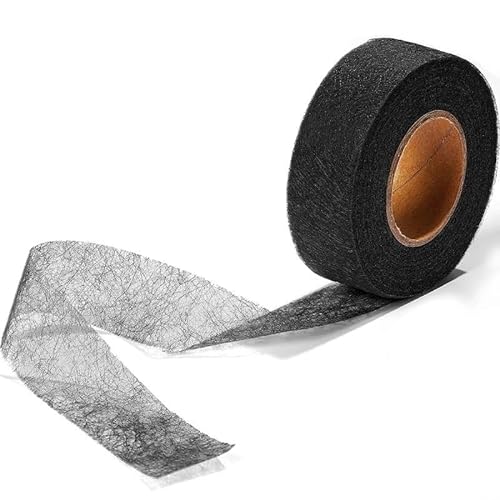 70 Yard schwarz/weiß doppelseitige Einlage selbstklebend Stoff Kleidung Eisen auf Einlage Web DIY Nähzubehör (Color : Black 20mm) von SBOJI