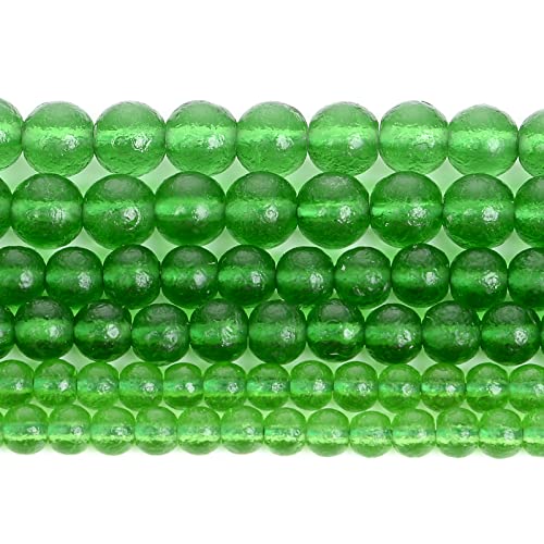 Grüner Moldavit Tschechischer Meteorit Naturstein Perlen Runde Perlen for Schmuckherstellung DIY Armbänder Zubehör Perlen 6/8/10MM,SBuTTON774w (Color : H8631, Size : 8mm 44-46pcs) von SBOTTON