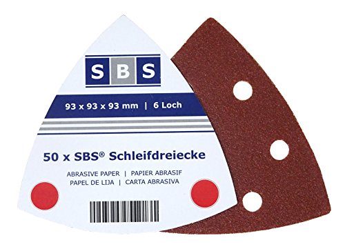 100 Stück SBS Klett-Schleifdreiecke 93x93x93 mm Korn 240 für Delta-Schleifer 6 Loch 100 Stück SBS Klett-Schleifdreiecke 93x93x93 mm Korn 240 für Delta-Schleifer 6 Loch von SBS