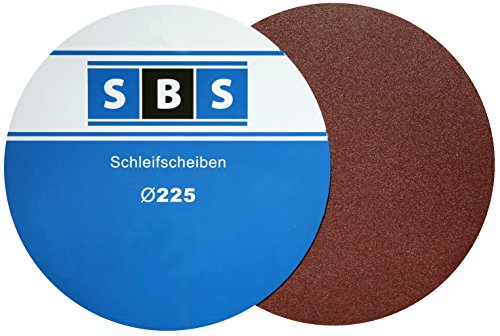 30 Stück SBS Klett-Schleifscheiben Ø 225 mm Korn gemischt (40,80,100,120,180,240)für Exenterschleifer Langhalsschleifer von SBS