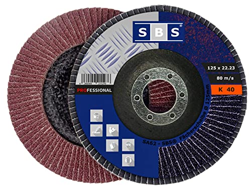 50 Stück SBS Fächerscheiben 125 mm / Korn 40 Braun Schleifscheiben Schleifmop von SBS