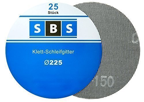SBS® Klett Schleifgitter für Langhalsschleifer 25 Stück Ø225 mm Korn 100 SB433.2 von SBS