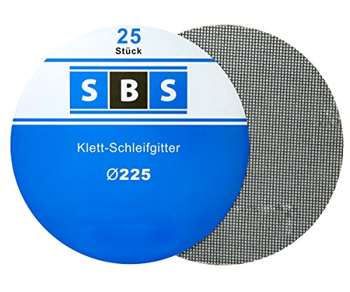 SBS® Schleifgitter | Ø 225mm | Korn 120 | 25 Stück | für Langhalsschleifer Schleifgiraffe -Trockenbau von SBS