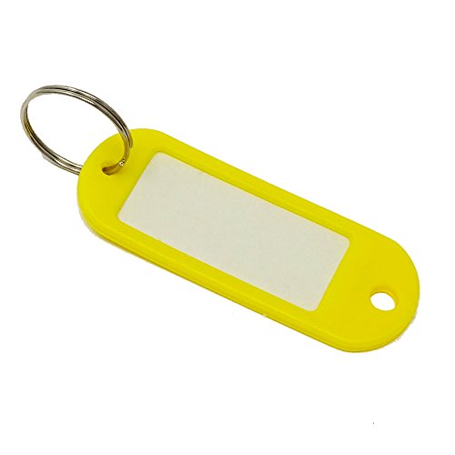 SBS 100 Stück Schlüsselschilder Schlüsselanhänger mit Etikett | zum beschriften | Gelb von SBS