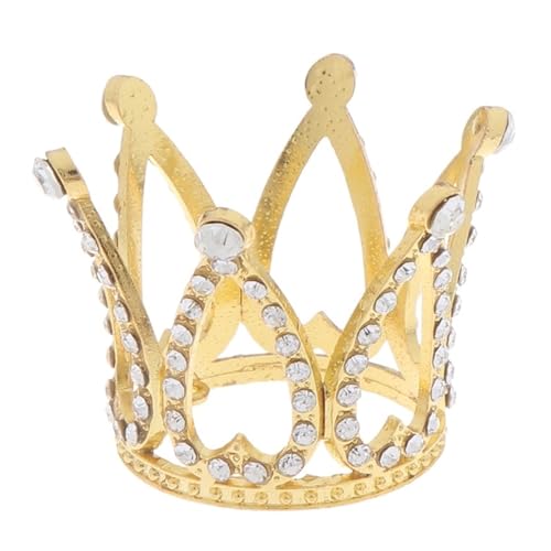 Goldene Mini-Kronen-Kuchenaufsatz Kristallperle Tiara Kinder Haarschmuck Ornamente (Farbe: Gold 01) von SBTRKT