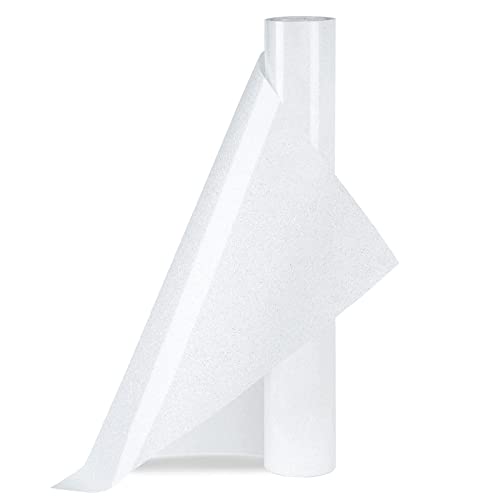 Glitzer Transferfolie für Textilien Flexfolie zum Aufbügeln, Heat Transfer Vinyl Plotterfolie für DIY Shirts 30 cm x 100 cm(weiß) von SBY