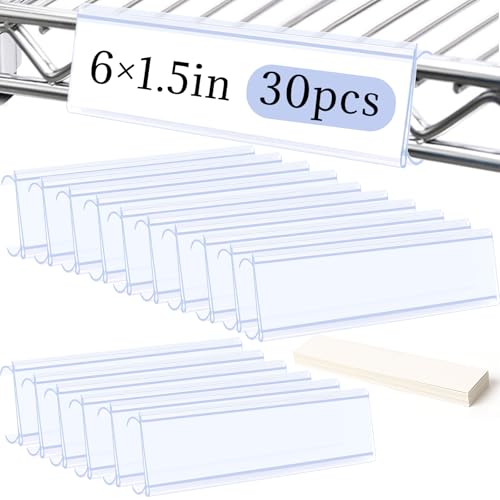 SBYURE 30 Stück Draht-Regaletikettenhalter mit 30 Papierbögen, Drahtetikettenhalter, 15 cm, Regaletiketten für Drahtregale, Lager, Supermarkt, Aufbewahrung zu Hause SBYURE 30 Stück Draht-Regaletikettenhalter mit 30 Papierbögen, Drahtetikettenhalter, 15 cm, Regaletiketten für Drahtregale, Lager, Supermarkt, Aufbewahrung zu Hause von SBYURE