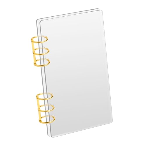 SBYURE A6-Ringordner, transparenter Acryl-Notizbucheinband, transparentes mattiertes Acryl, A6-Einband, lose Blätter, nachfüllbar mit goldfarbenem Metall-Rundring zum Sammeln, Organisieren SBYURE A6-Ringordner, transparenter Acryl-Notizbucheinband, transparentes mattiertes Acryl, A6-Einband, lose Blätter, nachfüllbar mit goldfarbenem Metall-Rundring zum Sammeln, Organisieren von SBYURE