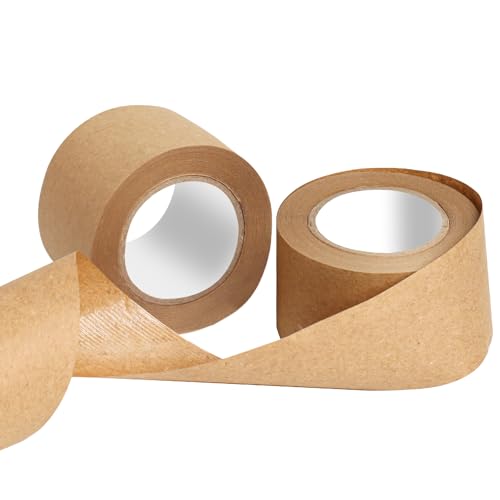 SBYURE Braunes Packband, wasseraktiviertes Klebeband, braunes Papierband für Versand, Lagerung, Basteln (48 mm x 45,7 m) von SBYURE