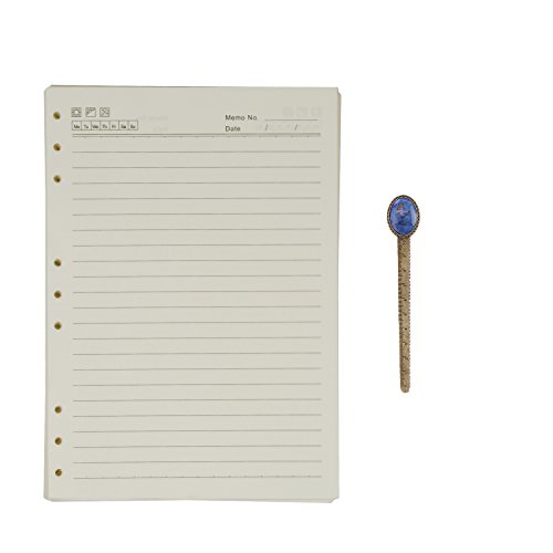 Leder-Notizbuch, B5 liniertes Loseblattpapier, Nachfüllpapier mit 9 Ringen, 80 Blatt von SBZIOJHDR