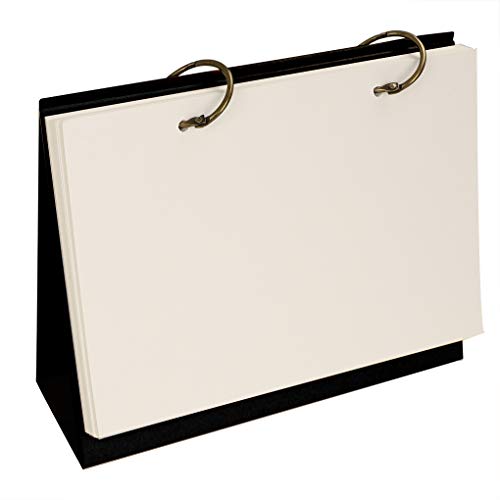 Leder-Notizbuch, Papier-Nachfüllplaner, Tagebuch, Spiralblock mit Milchdeckel, nachfüllbarer Notizblock, Desktop-Stehplaner, Skizzenbuch mit gelbem Kraftpapier-Umschlag(Black Kraft Paper Cover) von SBZIOJHDR