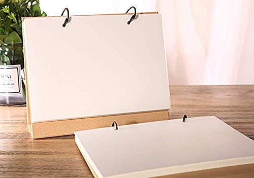 Leder-Notizbuch, Papier-Nachfüllplaner, Tagebuch, Spiralblock mit Milchdeckel, nachfüllbarer Notizblock, Desktop-Stehplaner, Skizzenbuch mit gelbem Kraftpapier-Umschlag(Yellow Kraft Paper Cover) von SBZIOJHDR