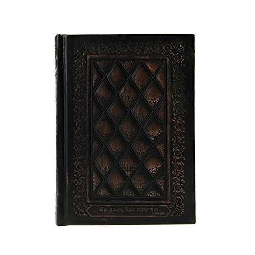SBZIOJHDR Leder-Notizbuch, Retro-Clip Hardcover Geprägtes Reisetagebuch Skizzenbuch Ultradickes Blankopapier Tagebuch Zeitplan Plan Aufzeichnung Sammelalbum - Golden von SBZIOJHDR