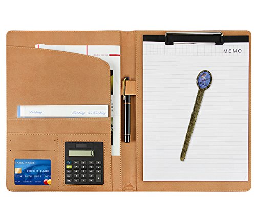 SBZIOJHDR Leder-Notizbuch, Zwischenablage for Akten, nachfüllbarer Konferenz-Schreibblock, Dokumentenkarten-Organizer for Vorstellungsgespräche mit Taschenrechner und Stiftschlaufe SBZIOJHDR Leder-Notizbuch, Zwischenablage for Akten, nachfüllbarer Konferenz-Schreibblock, Dokumentenkarten-Organizer for Vorstellungsgespräche mit Taschenrechner und Stiftschlaufe von SBZIOJHDR