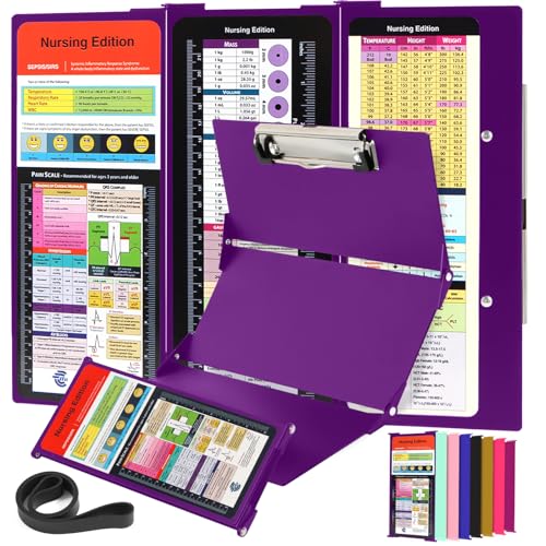 Still-Klemmbrett mit Spickzetteln für Krankenpflege und medizinische Ausgabe, 3 Schichten, Aluminium, faltbares Klemmbrett, Krankenschwestern, Studenten, Essentials, faltbares Klemmbrett, von SC Printing World