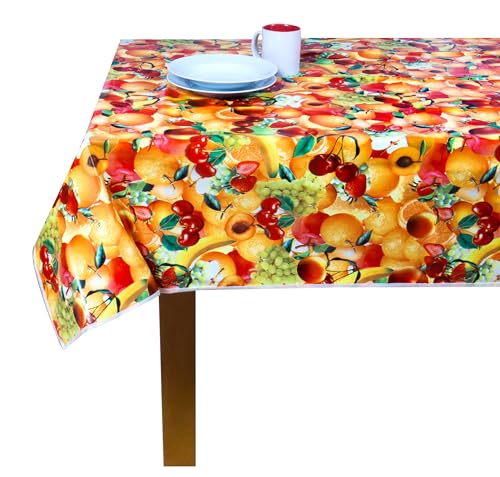 Wachstuch Tischdecke mit Kantenverstärkung - 140x220 cm - Abwischbar, Wasserabweisend, Fleckgeschützt und Pflegeleicht - Wetterfest - Oeko-TEX Zertifiziert - Obst Wachstuch Tischdecke mit Kantenverstärkung - 140x220 cm - Abwischbar, Wasserabweisend, Fleckgeschützt und Pflegeleicht - Wetterfest - Oeko-TEX Zertifiziert - Obst von SCA-Europe