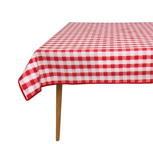 Wachstuch Tischdecke mit Kantenverstärkung - Wasserabweisend, Leicht zu Reinigen und Wetterfest - Reach Zertifiziert - 140 x 180 cm - Bayrisches Karo von SCA-Europe