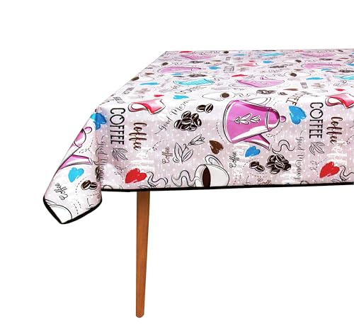 Wachstuch Tischdecke mit Kantenverstärkung - Wasserabweisend, Leicht zu Reinigen und Wetterfest - Reach Zertifiziert - 140 x 220 cm - Kaffee Wachstuch Tischdecke mit Kantenverstärkung - Wasserabweisend, Leicht zu Reinigen und Wetterfest - Reach Zertifiziert - 140 x 220 cm - Kaffee von SCA-Europe