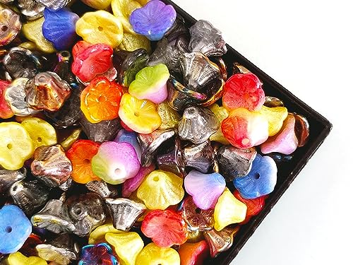 100 pcs Blumenkelchperlen 7 x 5 mm, Gemischte Farben (Mehrfarbig), Tschechisches Glas von SCARA BEADS GET INSPIRED