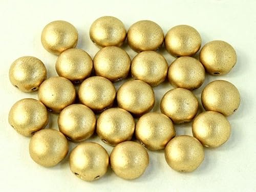 100 pcs Candy Perlen 8 mm, 2-Loch, Jet Aztekengold, Tschechisches Glas (Candy Beads) von SCARA BEADS GET INSPIRED