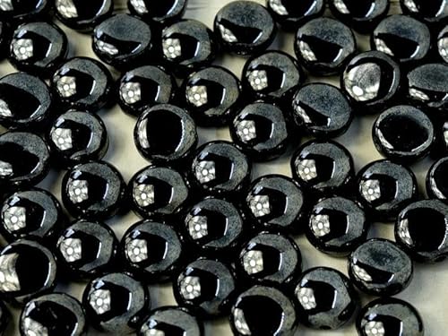 100 pcs Candy Perlen 8 mm, 2-Loch, Jet Hämatit, Tschechisches Glas (Candy Beads) von SCARA BEADS GET INSPIRED