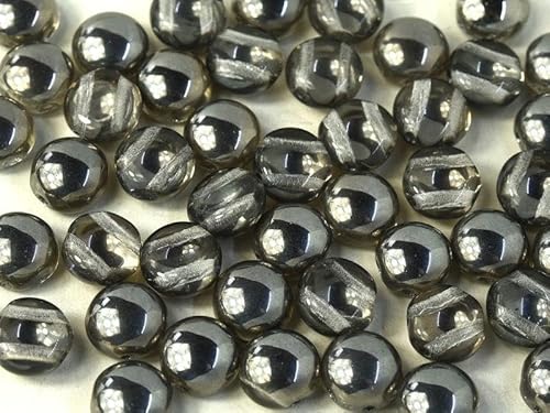 100 pcs Candy Perlen 8 mm, 2-Loch, Kristall Chrome, Tschechisches Glas (Candy Beads) von SCARA BEADS GET INSPIRED