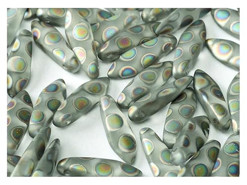 100 pcs Dolchperlen 5x16 mm, Kristall Vitrail Punkte Matte, Tschechisches Glas (Dagger Beads) von SCARA BEADS GET INSPIRED