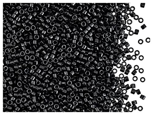 10g Delica Seed Beads 11/0, Japanese Glass Beads Miyuki, Jet Schwarz von SCARA BEADS GET INSPIRED